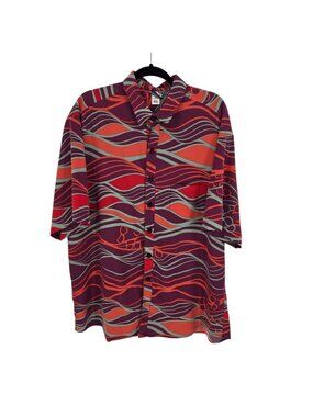 Manuhealii mens size XXL red orange Hawaiian short sleeve button up
